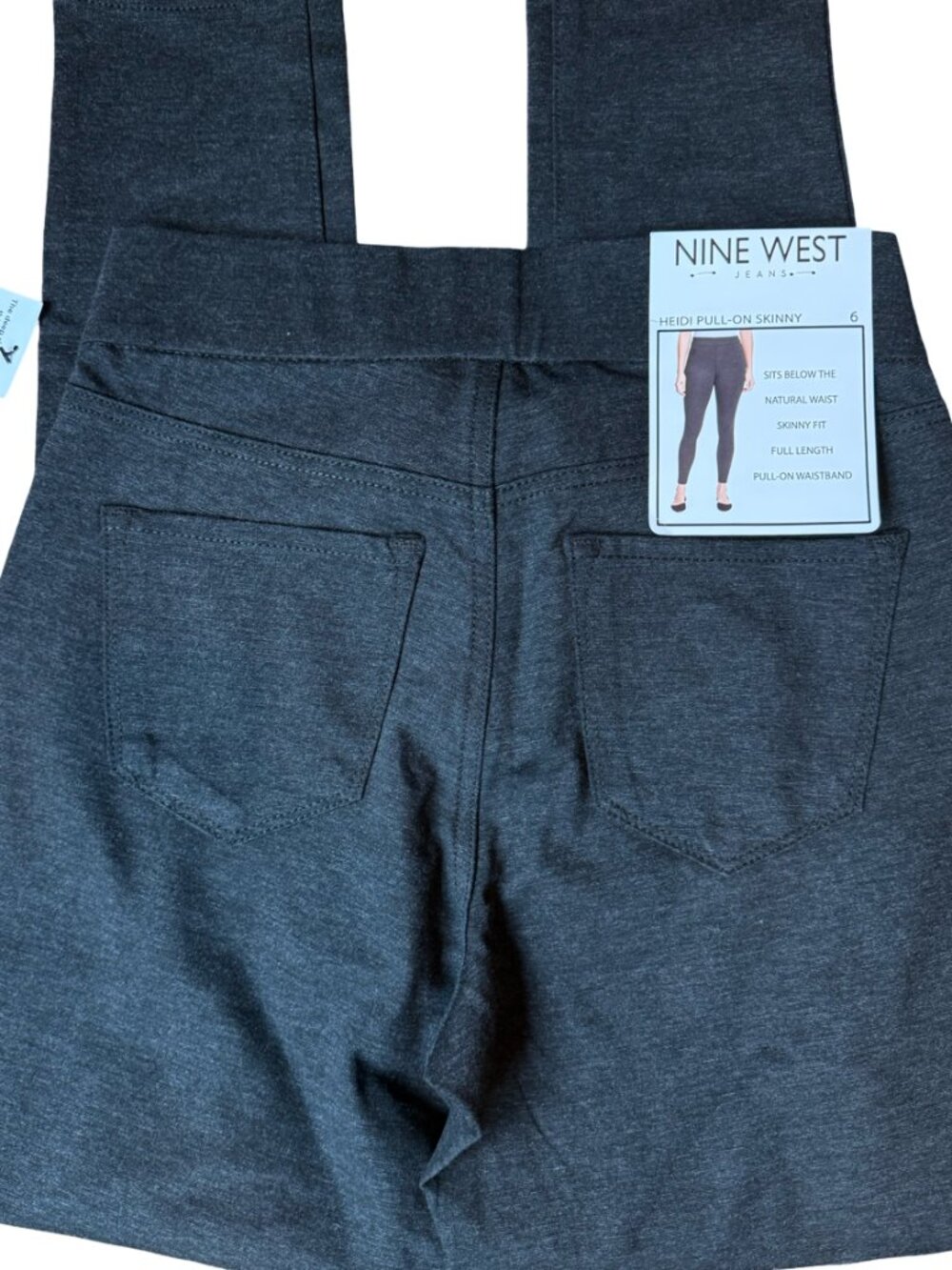 NWT Nine West Heidi Charcoal Gray Pull On Skinny Pants Sz 6 - Picture 2 of 6